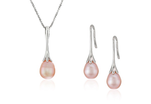 cultured-pearl-drop-pendant-necklace-and-earrings-jewelry-set